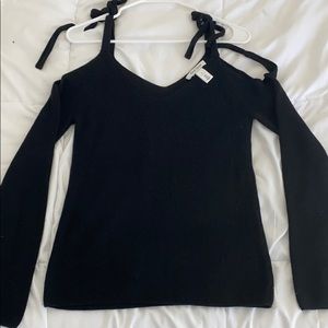 Shoulderless Black Sweater